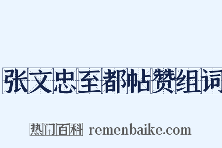 张文忠至都帖赞组词是什么意思的图片